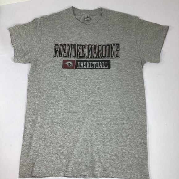 Two Roanoke College Maroons Basketball Tshirts Size Small Gildan Gray Maroon - Picture 2 of 12